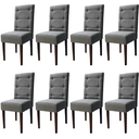 Ver imagem 1 de Kit 8 Cadeiras Sala de Jantar Estofadas Eloísa Veludo Cinza (liz Maria)