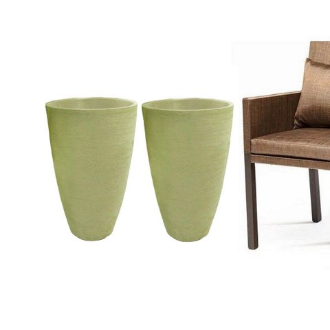 kit 2 Vaso Planta 45x30 Oval Moderno Polietileno BGPLASTICOS V1345k2 MARROM CHOCOLATE 020