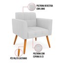 Ver imagem 6 de Kit 1 Sofá Namoradeira e 2 Poltronas Elisa Linho Cinza A05 Pés Palito Castanho - D'Rossi