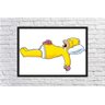 Quadro Desenho Simpsons Homer Dormindo Com Moldura G01 - 4