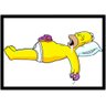 Quadro Desenho Simpsons Homer Dormindo Com Moldura G01 - 1