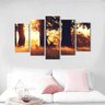 Quadro Decorativo Paisagem Cervo 5 Peças Para Sala M3 - 3