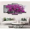 Quadro Decorativo Paisagem Arvore Com Flores Rosas - 1