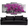 Quadro Decorativo Paisagem Arvore Com Flores Rosas - 2