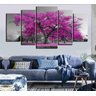 Quadro Decorativo Paisagem Arvore Com Flores Rosas - 4