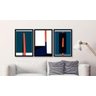 Quadro Decorativo Geométrico Azul Com Moldura 120 X 60 - 1