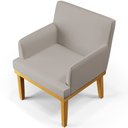 Ver imagem 7 de Kit 03 Poltronas Decorativas Sala De Estar Base Mel Beatriz W01 Linho Bege - Lyam Decor