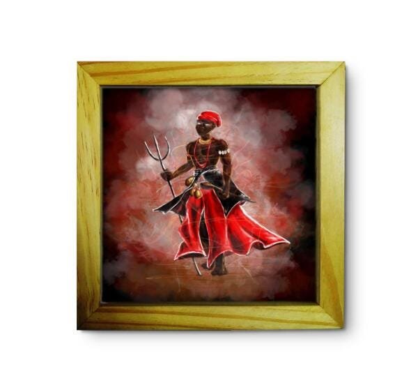 Quadro Decorativo Orixá Exú Africano Umbanda E Candomblé - 1