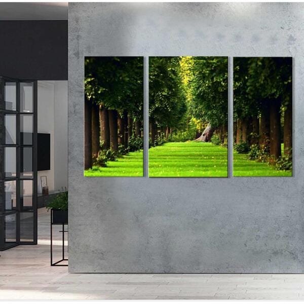 Quadro Decorativo Paisagem Floresta 3 Peças M3 - 4