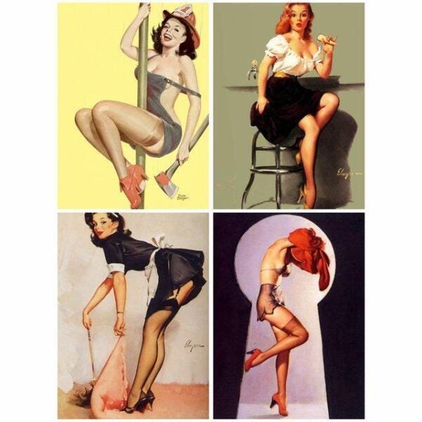 Quadro Mulheres Estilo Pin-Up Para Decoração 22X30 - 1