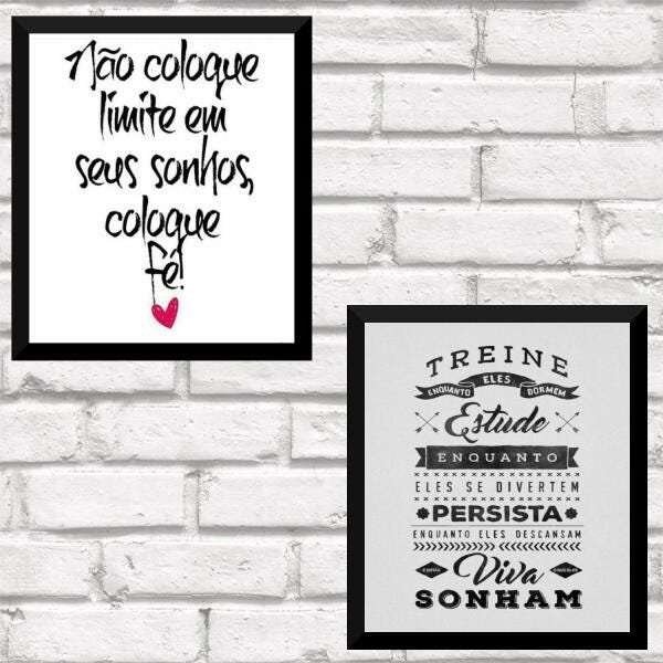 Quadros Decorativos Frase Motivacional 25X30Cm Com Vidro Sa5 - 2