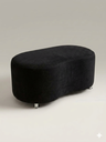 Ver imagem 1 de Puff Orgânico Curvo - 1 Metro Elegância e Conforto Moderno Feijao Moderno Tecido Premium Suede Preto