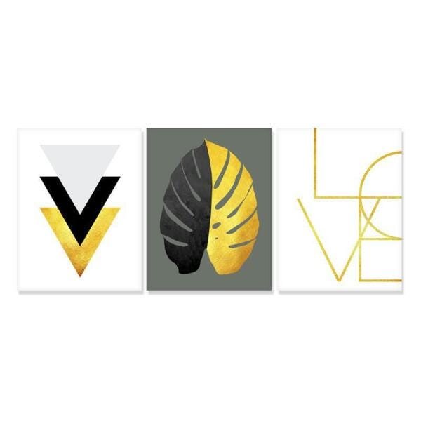 Quadros escandinavos love gold 40x50 - 1