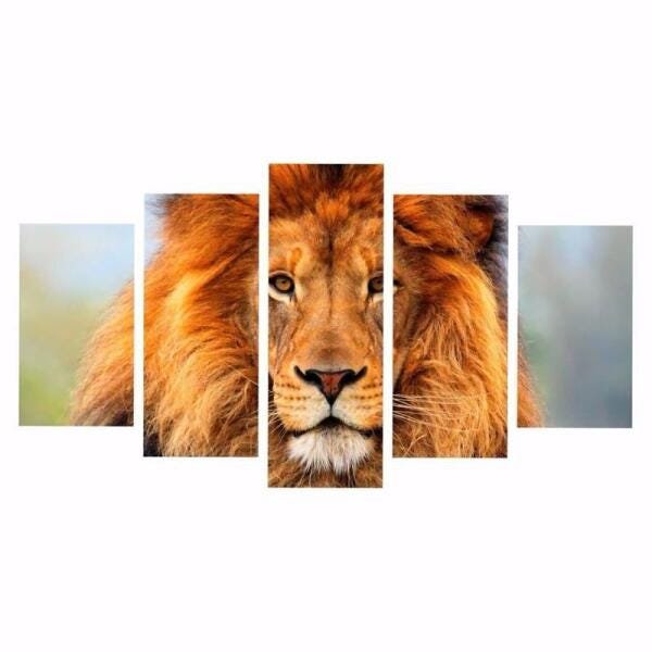 Quadro Leao Rosto Decorativo 160X80 - 1