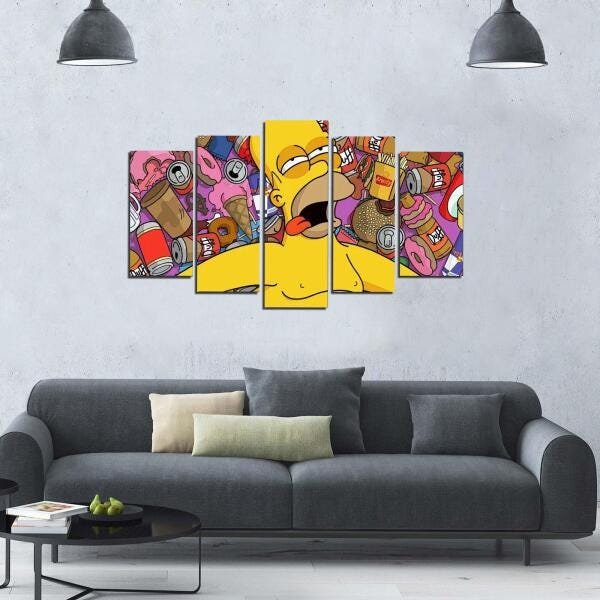 Quadro Decorativo Desenho Hommer Com Cerveja Duff - 4