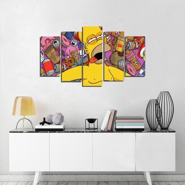 Quadro Decorativo Desenho Hommer Com Cerveja Duff - 6