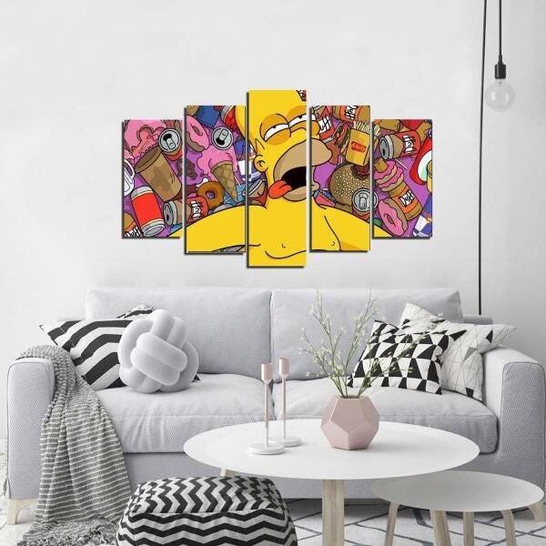 Quadro Decorativo Desenho Hommer Com Cerveja Duff - 2