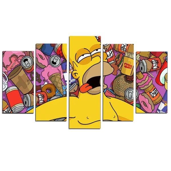 Quadro Decorativo Desenho Hommer Com Cerveja Duff - 1