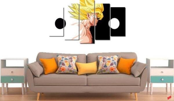 Quadro Decorativo Dragon Ball Z Goku Sayajin 5 Peças M10 - 2