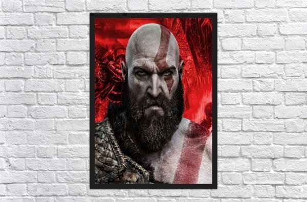 Quadro Decorativo God Of War Games Jogos Com Moldura 01 - 3