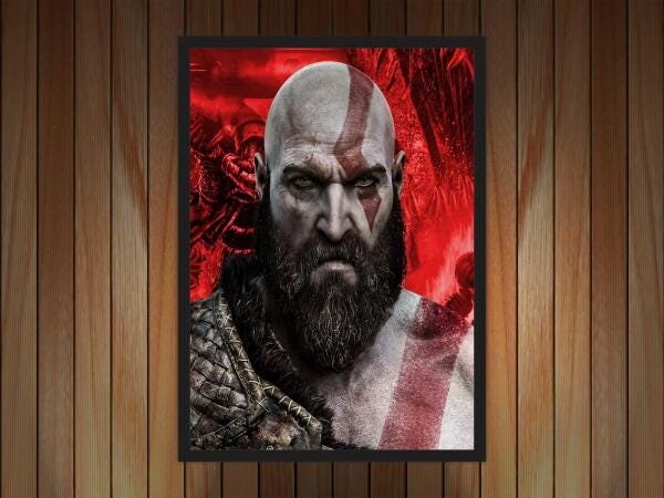 Quadro Decorativo God Of War Games Jogos Com Moldura 01 - 2