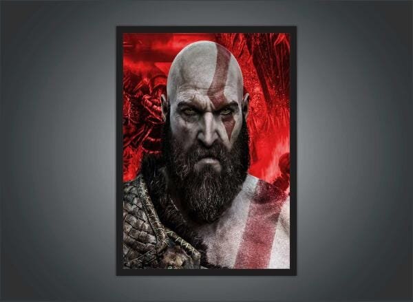Quadro Decorativo God Of War Games Jogos Com Moldura 01 - 4