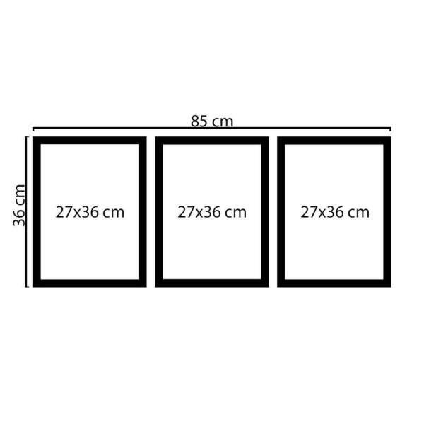 Kit 3 Quadros Decorativos 27x36cm Obrigado Deus Por Tudo - 3