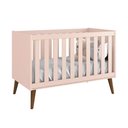 Ver imagem 2 de Quarto de Bebê Theo 3 Portas com Colchão e Cômoda Gaveteiro Rosa Pés Amadeirados - Reller