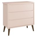 Ver imagem 4 de Quarto de Bebê Theo 3 Portas com Colchão e Cômoda Gaveteiro Rosa Pés Amadeirados - Reller