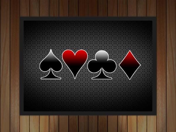 Kit 4 Quadros Decorativos Baralho Poker Jogo Cartas As