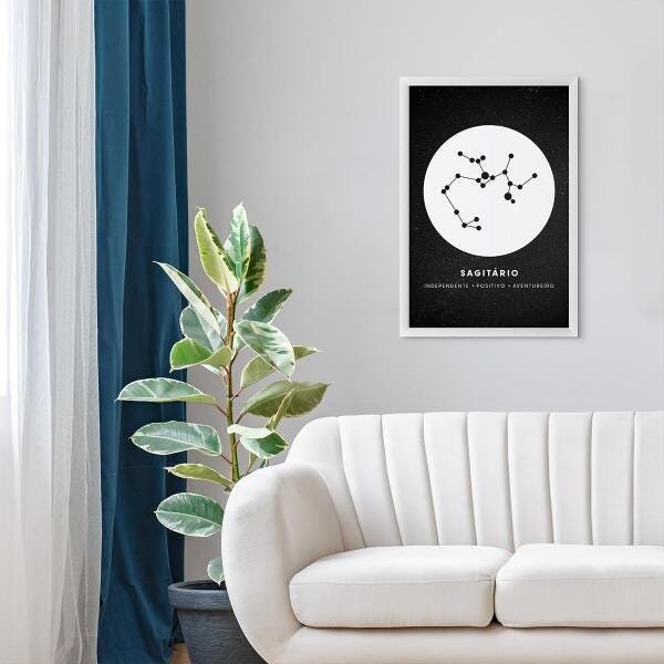 Quadro Decorativo Signo Sagitário Com Moldura - 1