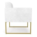 Ver imagem 4 de Sofá Namoradeira Elisa Corano Base Metálica Industrial Dourado - D'Rossi Cor Branco