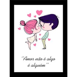 Kit 4 Quadros com Moldura Frases Amor Namorados - 5
