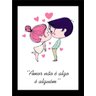 Kit 4 Quadros com Moldura Frases Amor Namorados - 5