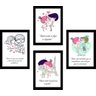Kit 4 Quadros com Moldura Frases Amor Namorados - 1