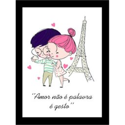 Kit 4 Quadros com Moldura Frases Amor Namorados - 6