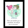 Kit 4 Quadros com Moldura Frases Amor Namorados - 4
