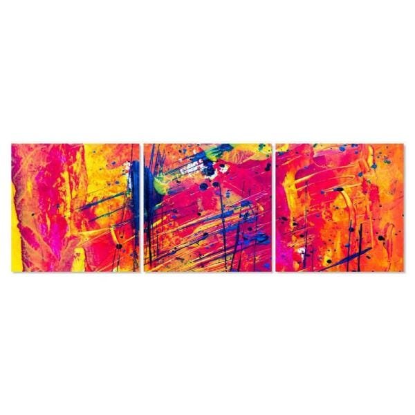 Quadros Abstratos Grandes Kit Efeito Pintura Espirros - 1