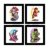 Quadros Decorativos 4 Quadros 19X19Cm Heróis Em Desenho I - 1
