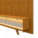 Ver imagem 4 de Rack Requinte 172cm Pés Madeira com Painel Ripado Nobre TV 75 Polegadas Com LED Gelius Naturale/Off