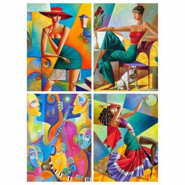 Quadros Desenhos Abstratos Para Decorar Sua Casa 40X50 - 1