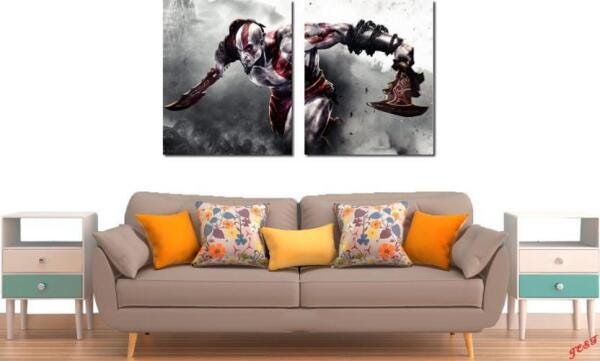 Quadro Decorativo Jogo Guerreiro God Of War Varias Peças M2 - 2