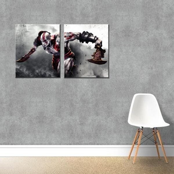 Quadro Decorativo Jogo Guerreiro God Of War Varias Peças M2 - 4
