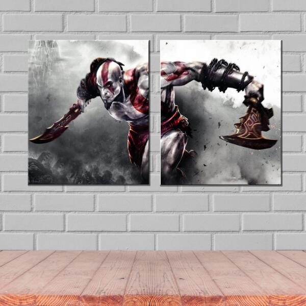 Quadro Decorativo Jogo Guerreiro God Of War Varias Peças M2 - 3