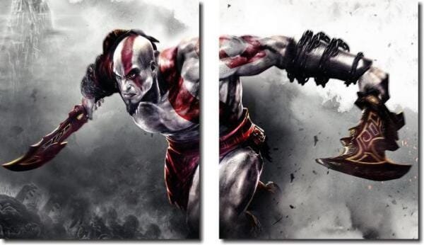 Quadro Decorativo Jogo Guerreiro God Of War Varias Peças M2 - 1