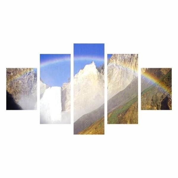 Quadro Arco Iris Paisagem Decorativa 160X80 - 1