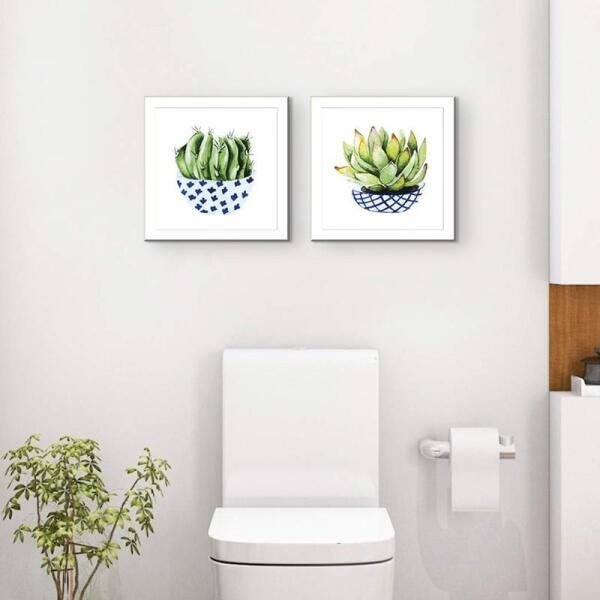Kit 2 Quadros Cactus para Decoração Madame Capricho 30 cm - 1