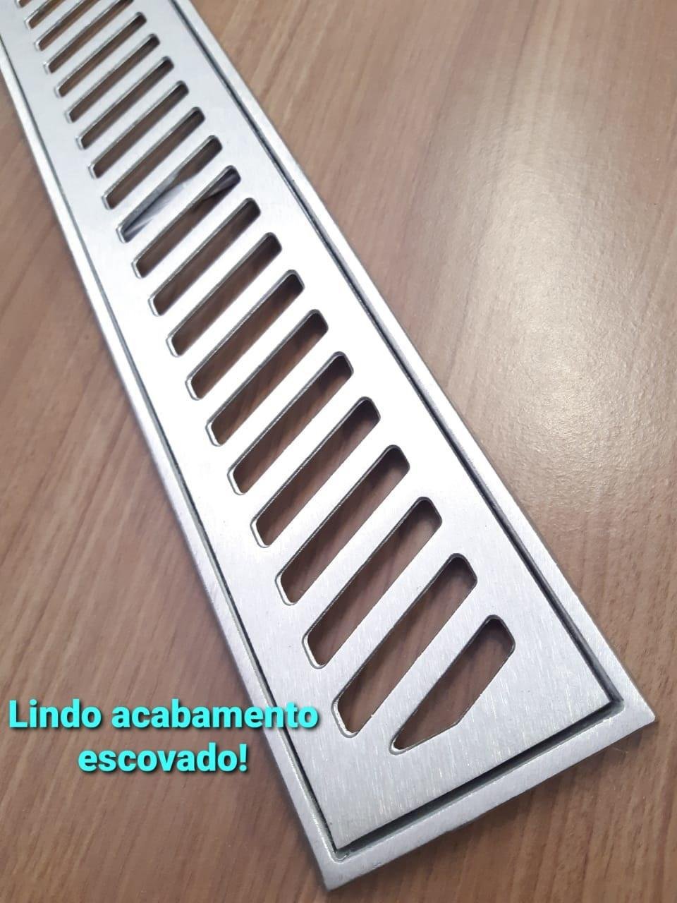 Ralo Linear 10X50Cm Diagonal Em Alumínio Com Aro De Fixação - 2