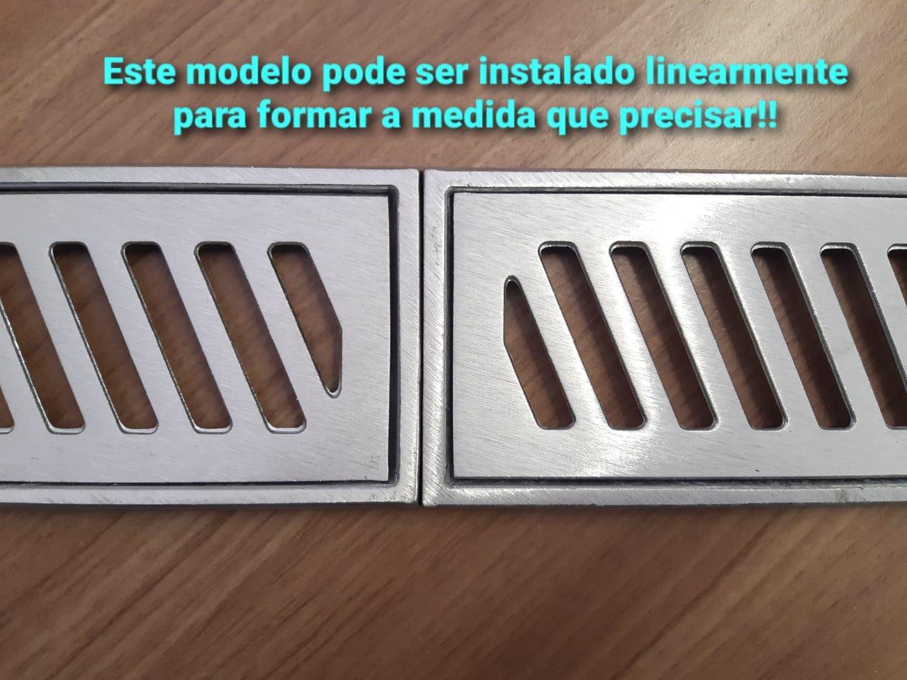 Ralo Linear 10X50Cm Diagonal Em Alumínio Com Aro De Fixação - 3