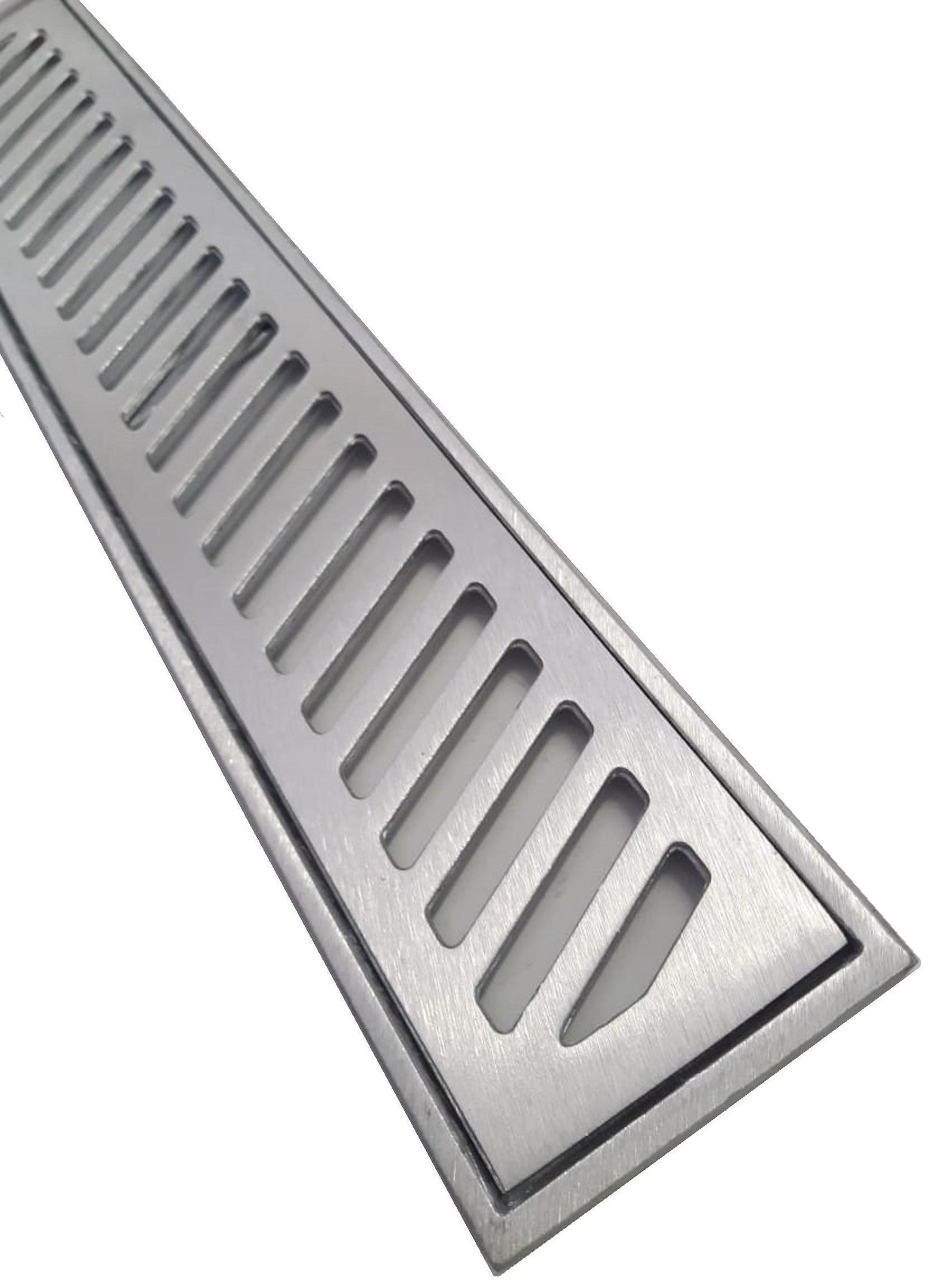 Ralo Linear 10X50Cm Diagonal Em Alumínio Com Aro De Fixação - 4